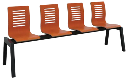 CARMEN 4, dřevěná lavice do čekárny, 4-sedák, třešeň, kostra černá